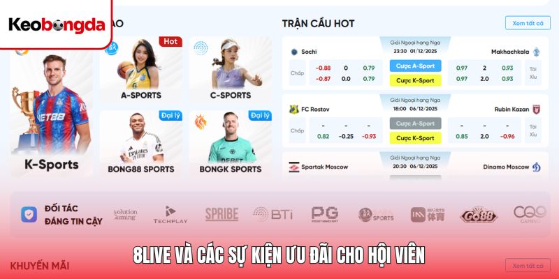 8LIVE và các sự kiện ưu đãi cho hội viên